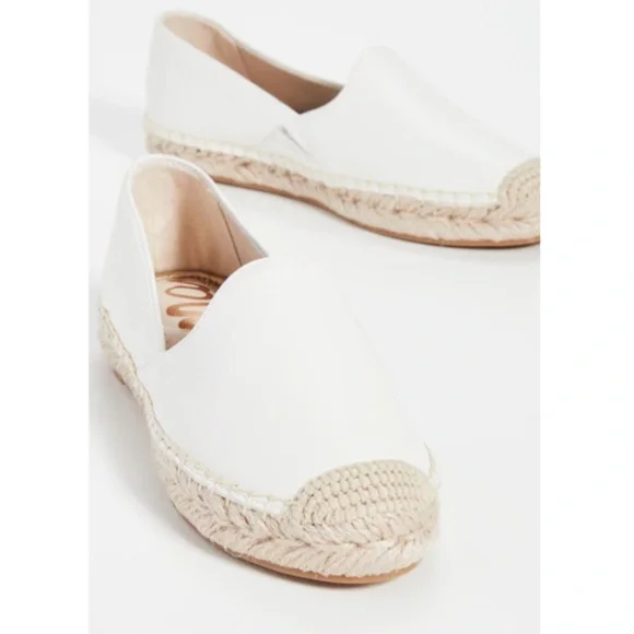 NWT Sam Edelman Keshia White Leather Espadrille Loafers Sz 6.5 M - Picture 2 of 9